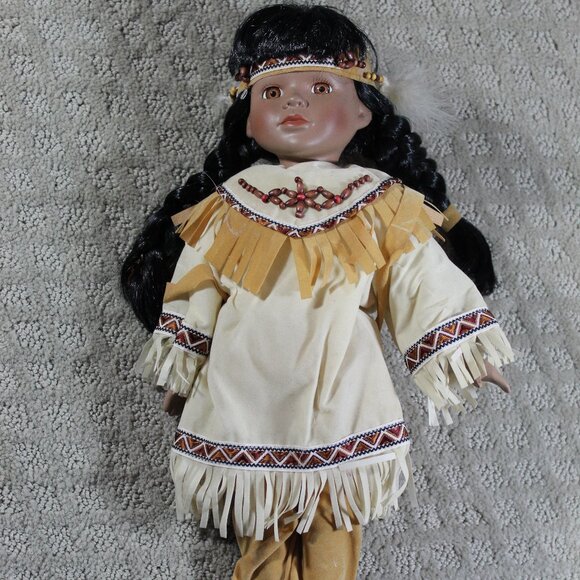 Native American Girl Doll with Baby and Papoose - Picture 1 of 4
